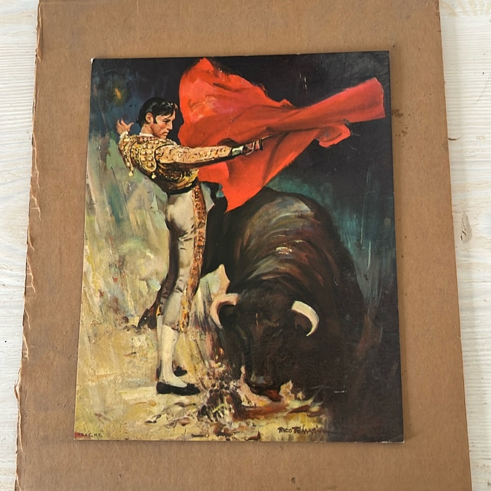 Vintage 1950s Spanish Matador Bullfighter Print Rico Tomaso - Picture 2 of 5